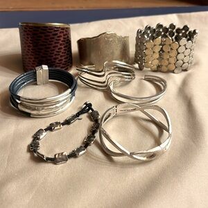 Bunch of Bracelets! Silver/Gold, Red/Black/Gold